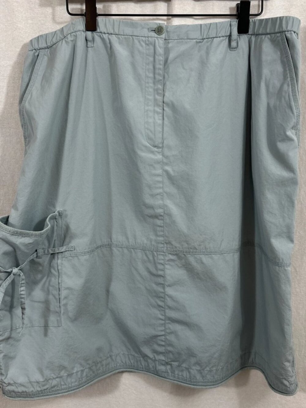 J. Jill Vintage Blue 100% Cotton Utility Aline Mini Skirt Womens Sz XL Beachy